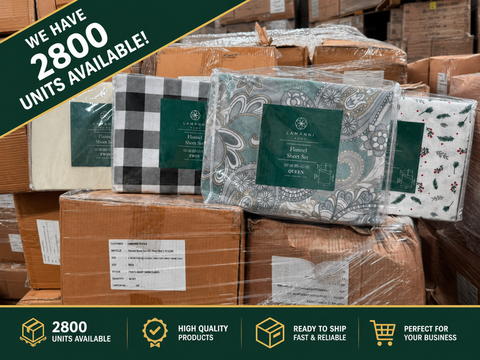 Lamanni Flannel Bed Sheet Sets – 2,800 Units Available