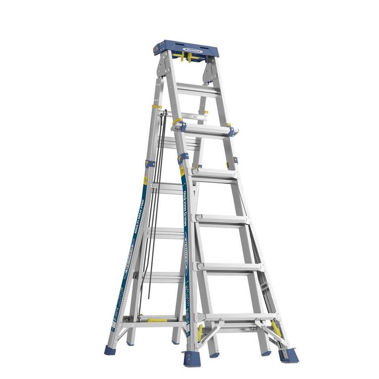 Werner Multi-Max Pro 24 ft. Reach Aluminum Telescoping Multi-Position Ladder with 375 lb. Load Capacity Type IAA Duty Rating